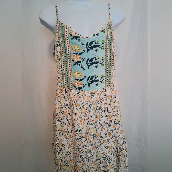 Angashion Womens Spaggetti Strap Boho Summer Long Flowy Maxi Dress Sundress SM - Picture 4 of 13